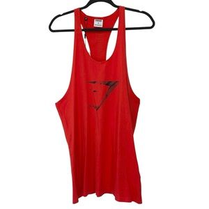 Gymshark Infill Stringer Tank Top Mens Medium Red Black Athletic Workout New